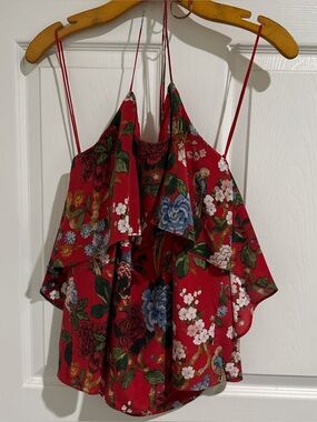 Alice + Olivia Red Floral Cami
